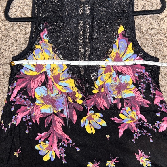 Free People Intimately Marsha Slip Dress lace details and floral Size Small - Picture 9 of 14